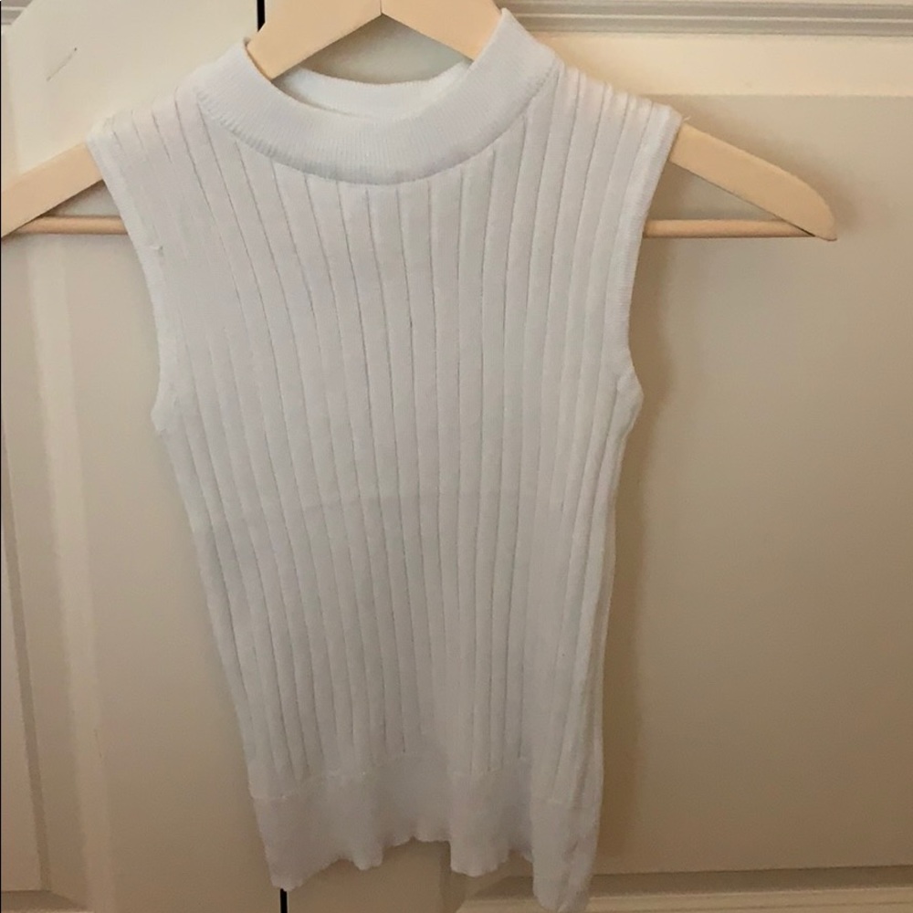 White tank turtle neck